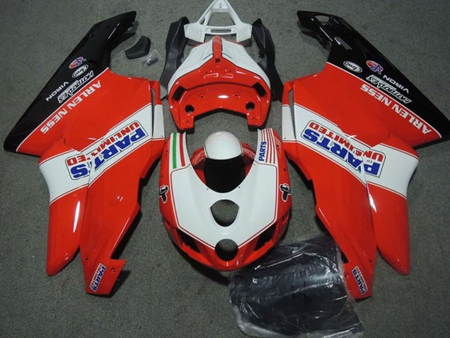 Carena Moto Ducati 749 999 2003-2004 - Bianco Rosso Nero Lucido Parts Unlimited