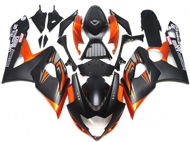 Nero Opaco & Lucido Personalizzato & Arancione 05-06 GSXR 1000 Carena Nero Opaco & Lucido Personalizzato & Arancione 05-06 GSXR 1000 Carena
