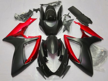 Nero Opaco & Rosso 06-07 GSXR 600-750 Carena