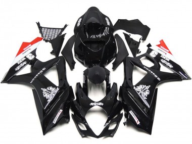 Nero Personalizzato Con Un Tocco Di Bianco & Rosso 07-08 GSXR 1000 Carena