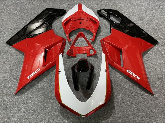 Nero Rosso Bianco 07-14 Ducati 848 1098 1198 Carena Nero Rosso Bianco 07-14 Ducati 848 1098 1198 Carena