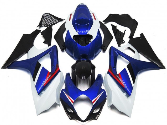 OEM Stile Blu Lucido & Bianco Rosso 07-08 GSXR 1000 Carena