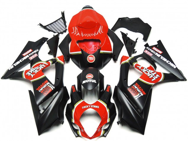 Personalizzato Nero Opaco Vibrante Lucky Strike 07-08 GSXR 1000 Carena Personalizzato Nero Opaco Vibrante Lucky Strike 07-08 GSXR 1000 Carena