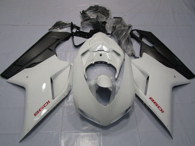 Rosso Bianco & Nero Opaco 07-14 Ducati 848 1098 1198 Carena Rosso Bianco & Nero Opaco 07-14 Ducati 848 1098 1198 Carena