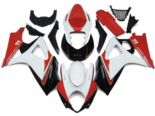 Rosso & Bianco Personalizzato Con Il Nero 07-08 GSXR 1000 Carena