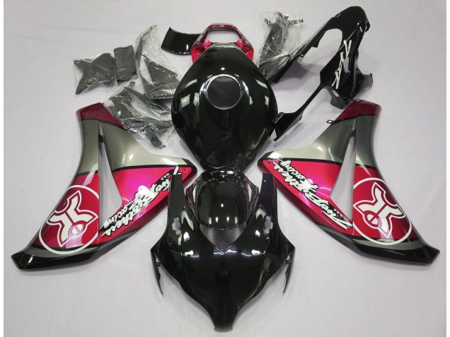 Rosso Caramella Su Nero Personalizzato 08-11 CBR1000RR Carena Rosso Caramella Su Nero Personalizzato 08-11 CBR1000RR Carena
