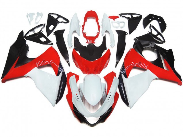 Rosso Lucido Con Bianco & Nero 09-16 GSXR 1000 Carena Rosso Lucido Con Bianco & Nero 09-16 GSXR 1000 Carena