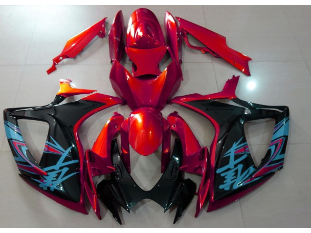 Rosso Lucido & Nero 06-07 GSXR 600-750 Carena Rosso Lucido & Nero 06-07 GSXR 600-750 Carena
