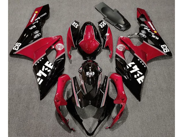 Rosso Lucido & Nero Personalizzato 05-06 GSXR 1000 Carena Rosso Lucido & Nero Personalizzato 05-06 GSXR 1000 Carena