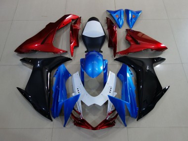 Rosso Nero & Blu Personalizzati 11-24 GSXR 600-750 Carena
