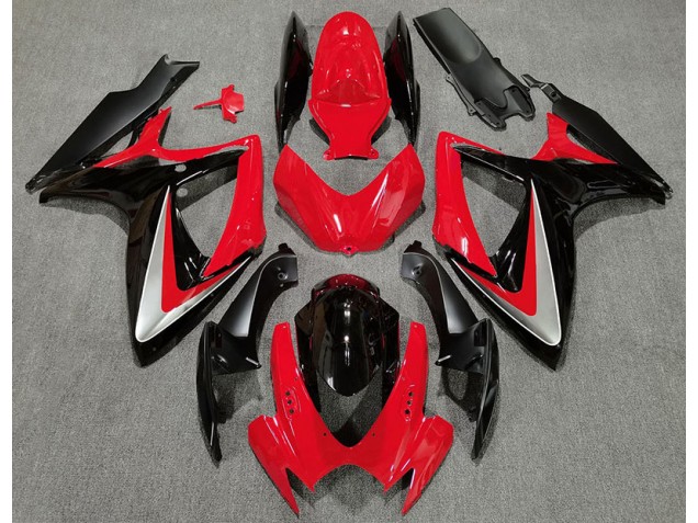 Rosso Nero Stile OEM 06-07 GSXR 600-750 Carena Rosso Nero Stile OEM 06-07 GSXR 600-750 Carena