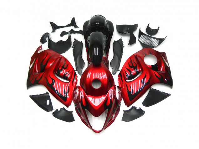 Rouge Vif Avec Noir Flamme 08-20 GSXR 1300 Carena Rouge Vif Avec Noir Flamme 08-20 GSXR 1300 Carena
