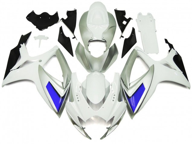 Stile Argento Bianco & Blu Lucido 06-07 GSXR 600-750 Carena Stile Argento Bianco & Blu Lucido 06-07 GSXR 600-750 Carena