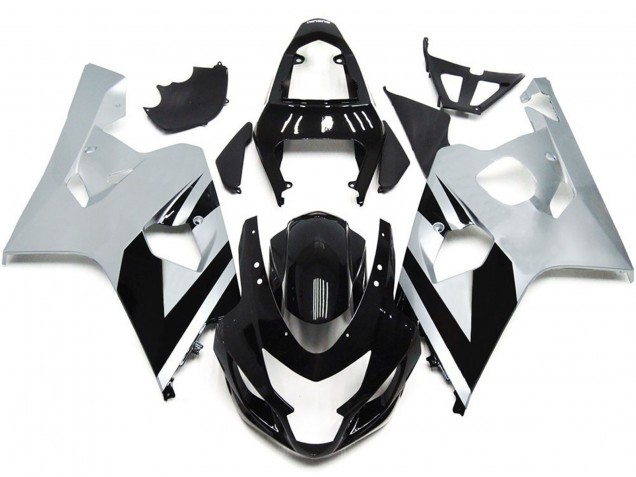 Stile Argento & Nero Lucido OEM 04-05 GSXR 600-750 Carena Stile Argento & Nero Lucido OEM 04-05 GSXR 600-750 Carena