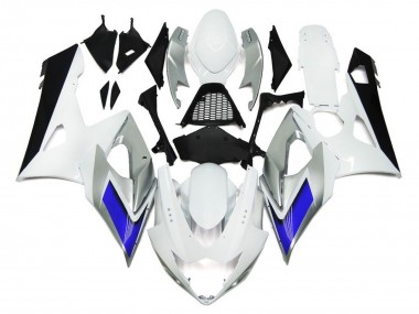 Stile Bianco Lucido Con Sfumature Argento & Blu 05-06 GSXR 1000 Carena