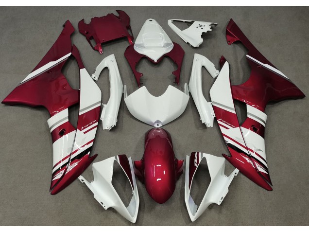 Stile Bianco Lucido & Rosso OEM 08-16 R6 Carena Stile Bianco Lucido & Rosso OEM 08-16 R6 Carena