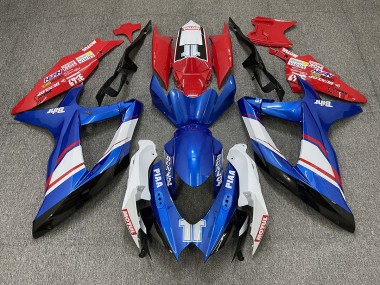 Stile Personalizzato Rosso Blu & Bianco Lucido 08-10 GSXR 600-750 Carena