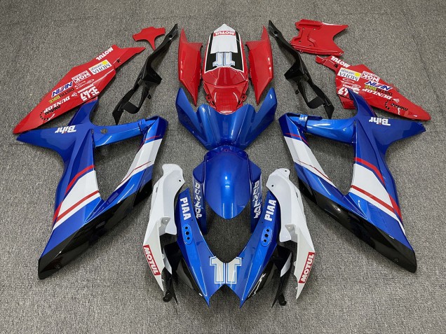 Stile Personalizzato Rosso Blu & Bianco Lucido 08-10 GSXR 600-750 Carena Stile Personalizzato Rosso Blu & Bianco Lucido 08-10 GSXR 600-750 Carena