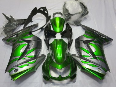Verde & Argento Fiamma 08-12 Ninja 250 Carena