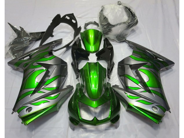 Verde & Argento Fiamma 08-12 Ninja 250 Carena