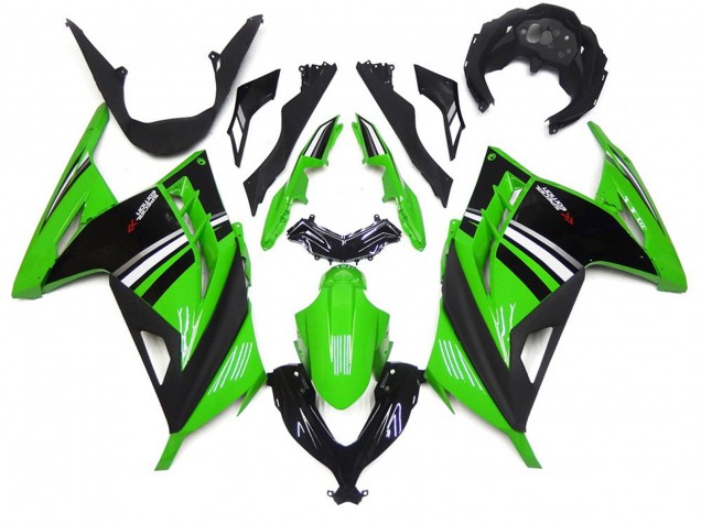 Verde Nero & Bianco Lucido 13-18 Ninja 300 Carena Verde Nero & Bianco Lucido 13-18 Ninja 300 Carena